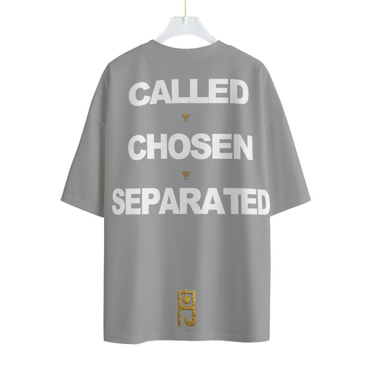 Chosen All-Over Grey Print Unisex Drop-shoulder T-shirt t-shirt - product image 1 in gray