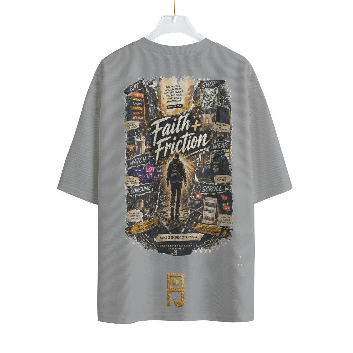 Faith All-Over Print Unisex Drop-shoulder T-shirt