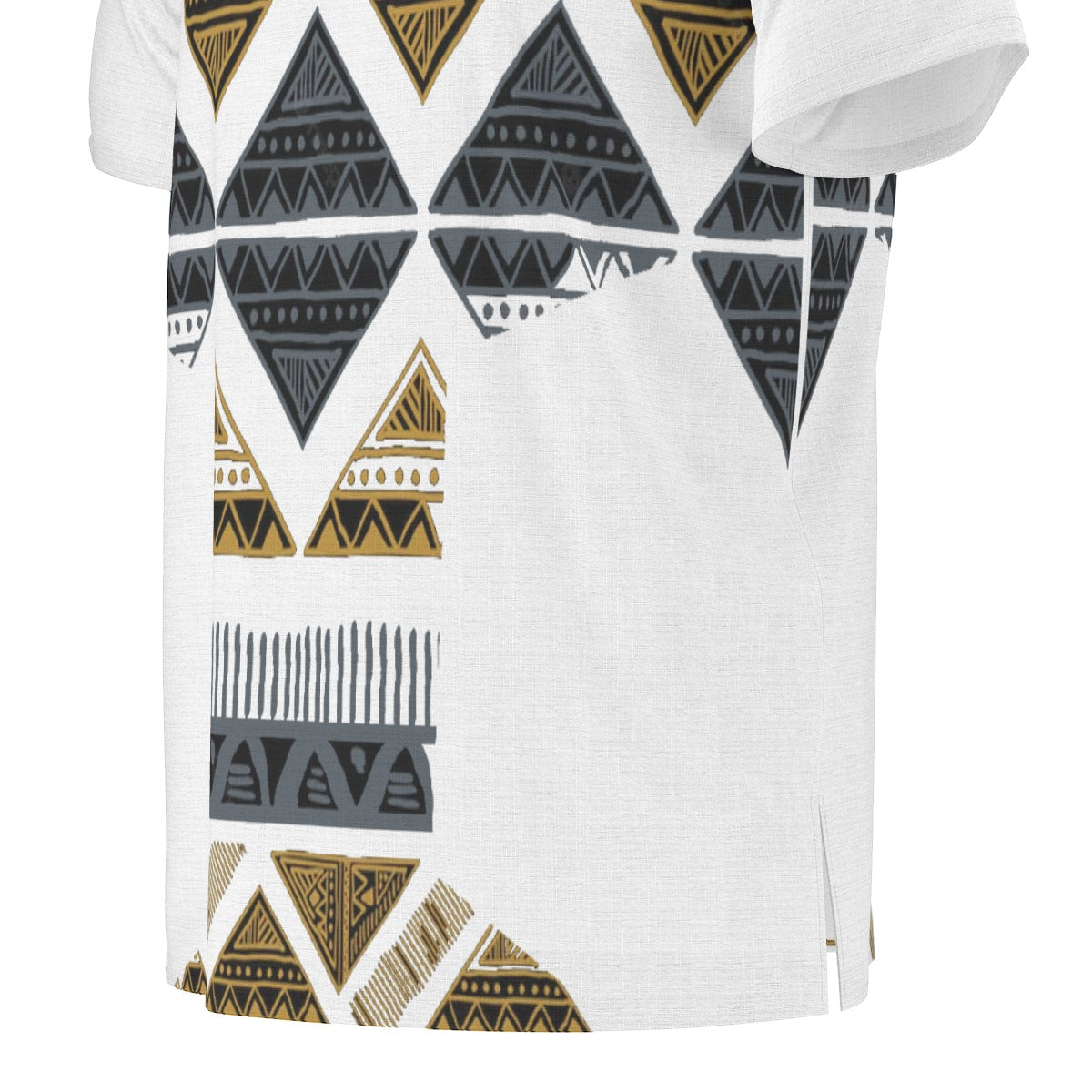 White All-Over Print  Men's African Dashiki Shirt