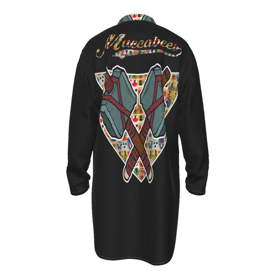 All-Over Print Men's Stand-up Collar Long Shirt