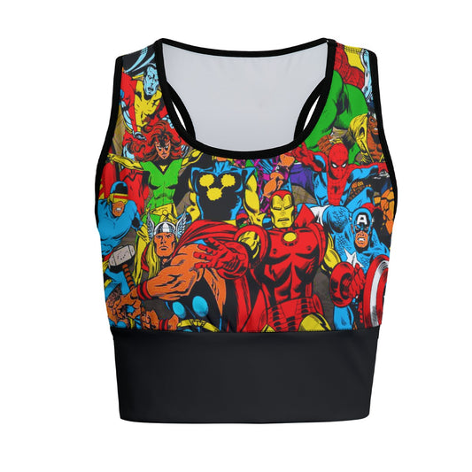 Retro Super Hero Comic Women's Sports Bra