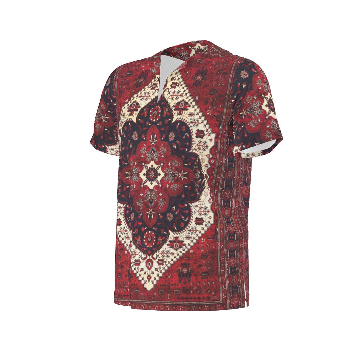 Crimson All-Over Print  Men's African Dashiki Shirt