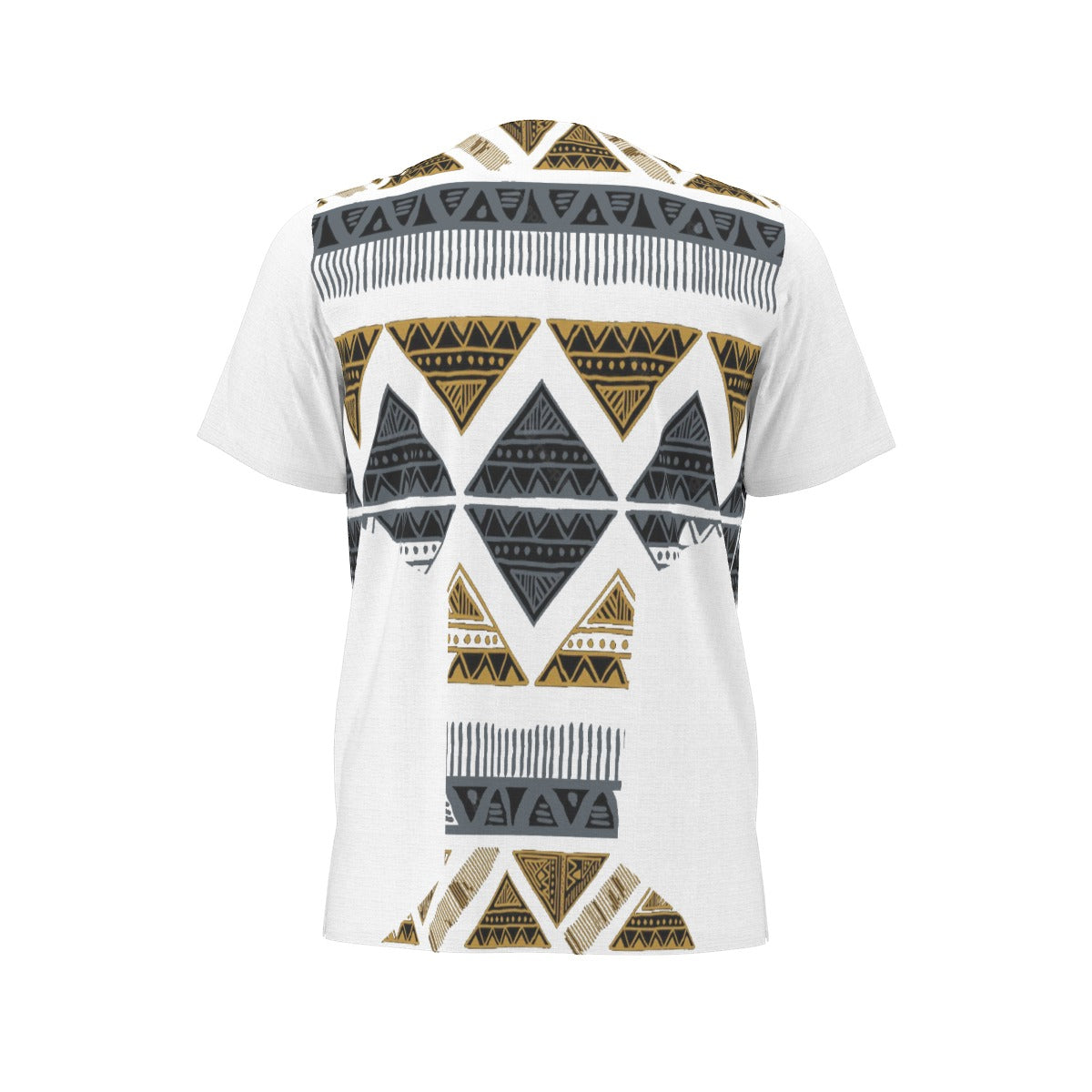 White All-Over Print  Men's African Dashiki Shirt