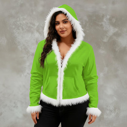 Women's Faux Fur Trim Hooded Jacket | Velvet