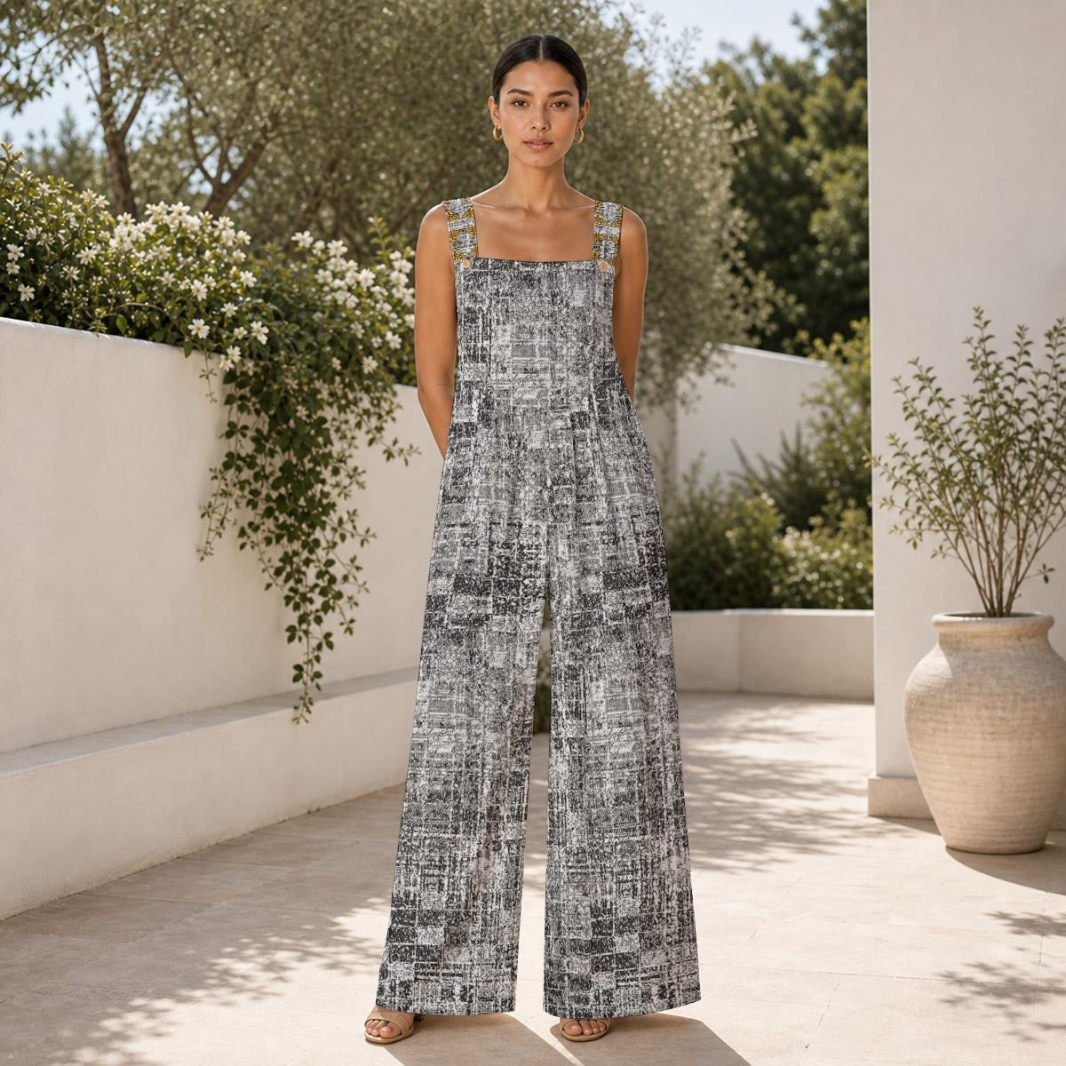 All-Over Print Women's Wide-Leg Jumpsuit