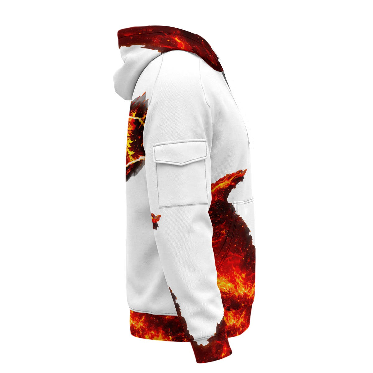 Anime Rengoku All-Over Print Men’s Fleece Half-Zip Hoodie With Arm Pockets