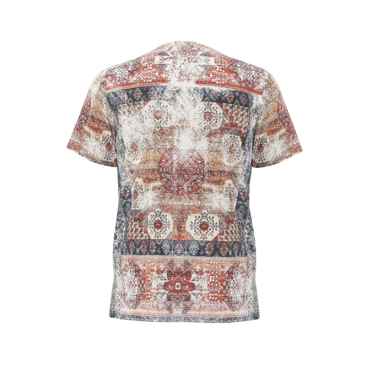 Washed Red All-Over Print  Men's African Dashiki Shirt