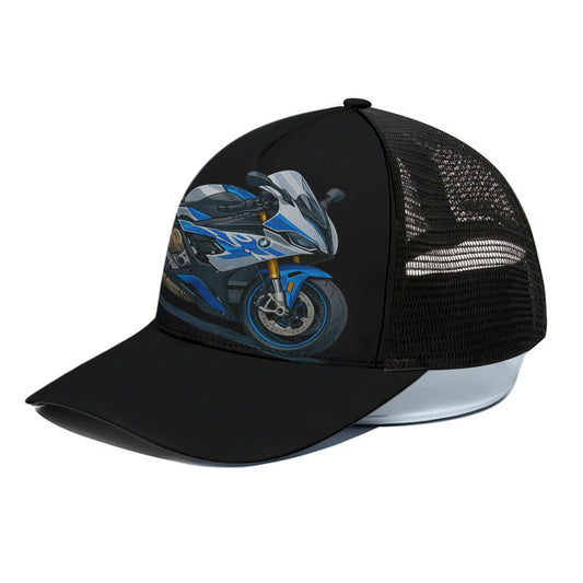 S1K-RR Inspired Trucker – Hat With Black Half-mesh snapback | Urban Streetwear Biker Apparel