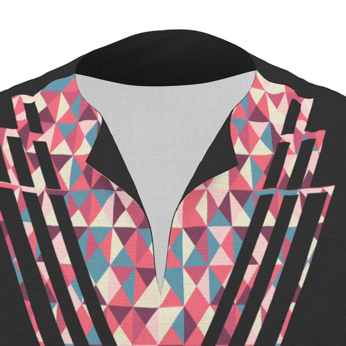 Black Tribal All-Over Print  Men's African Dashiki Shirt