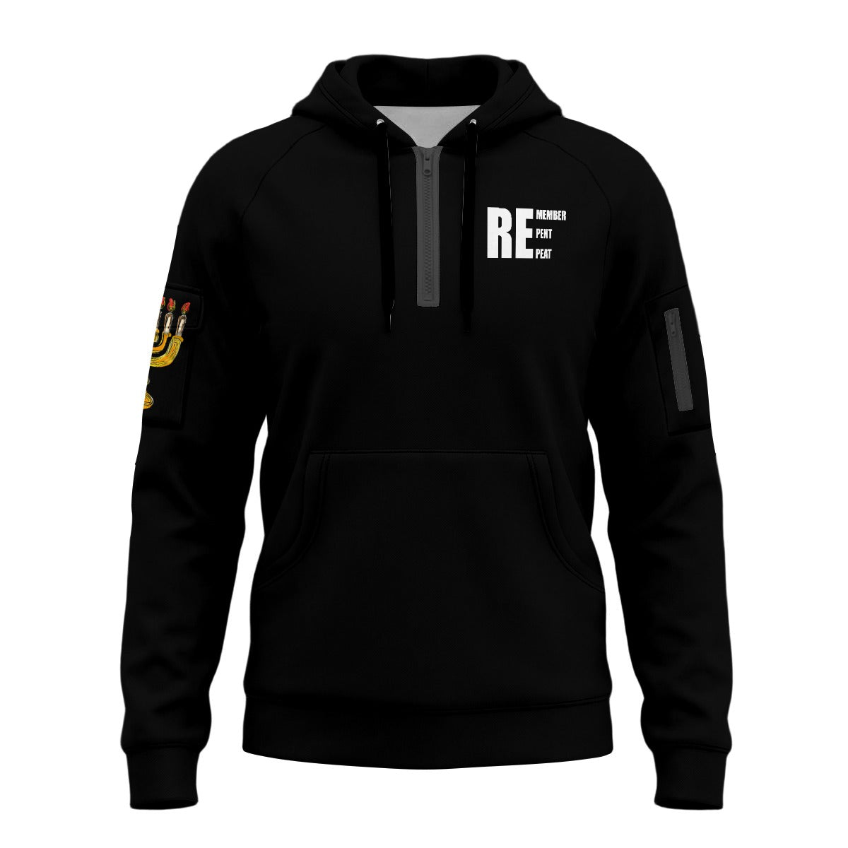 Truth All-Over Print Men’s Fleece Half-Zip Hoodie With Arm Pockets