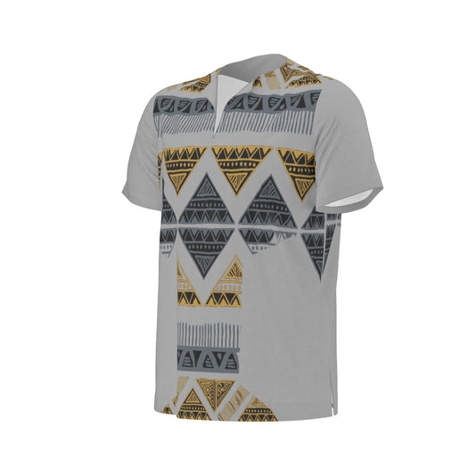 Grey Men's African Dashiki Shirt shirt - product image 2 in gray alternate view