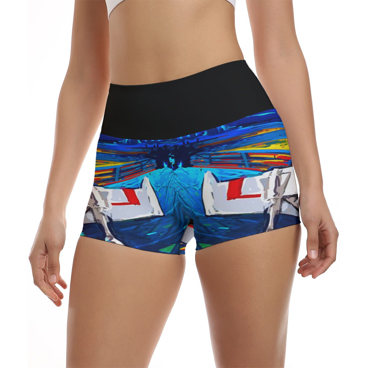 Star Screamer All-Over Print Women's Ultra-Short Yoga Shorts