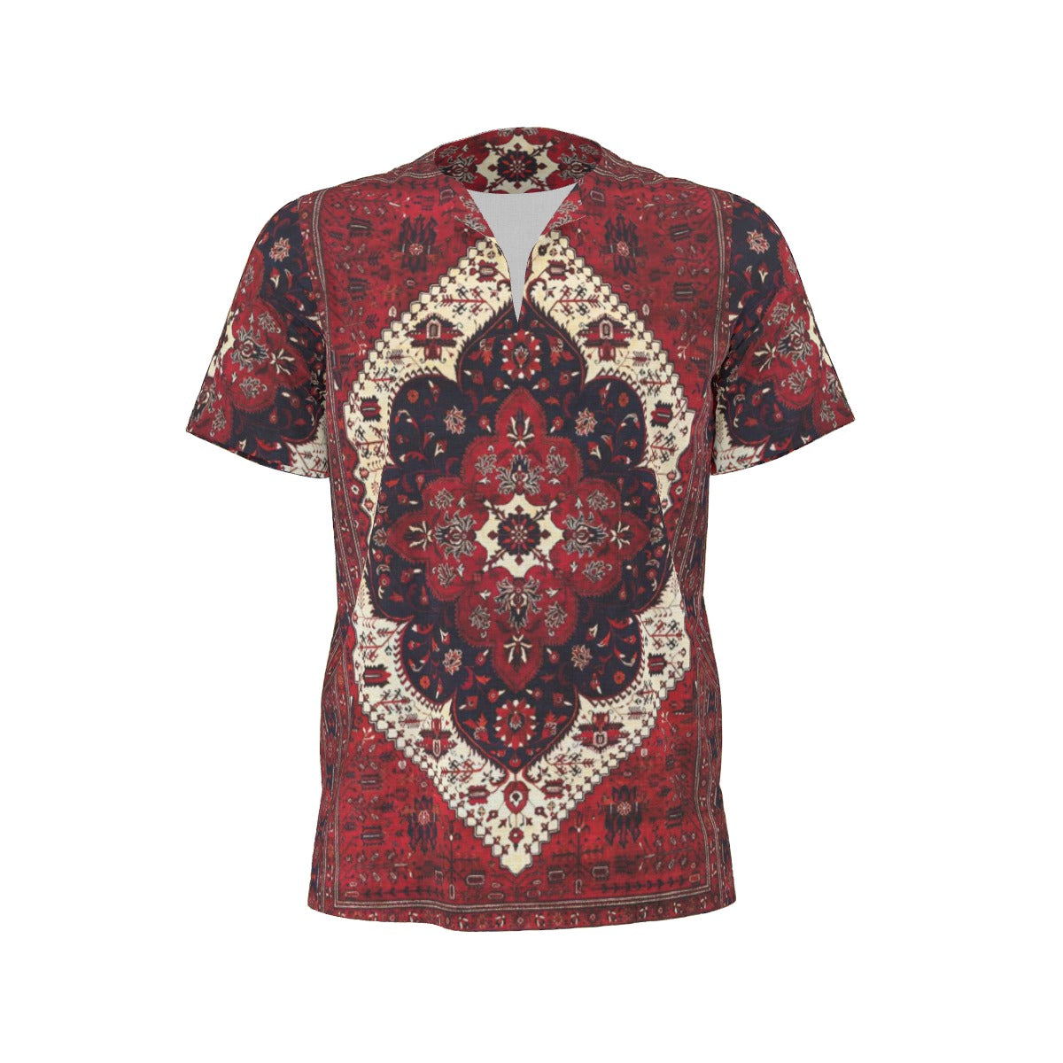 Crimson All-Over Print  Men's African Dashiki Shirt