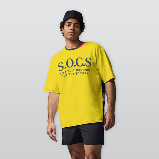 Urban Streetwear SOCS Society Print Men’s Heavyweight Cotton Crewneck T-Shirt|230GSM Cotton