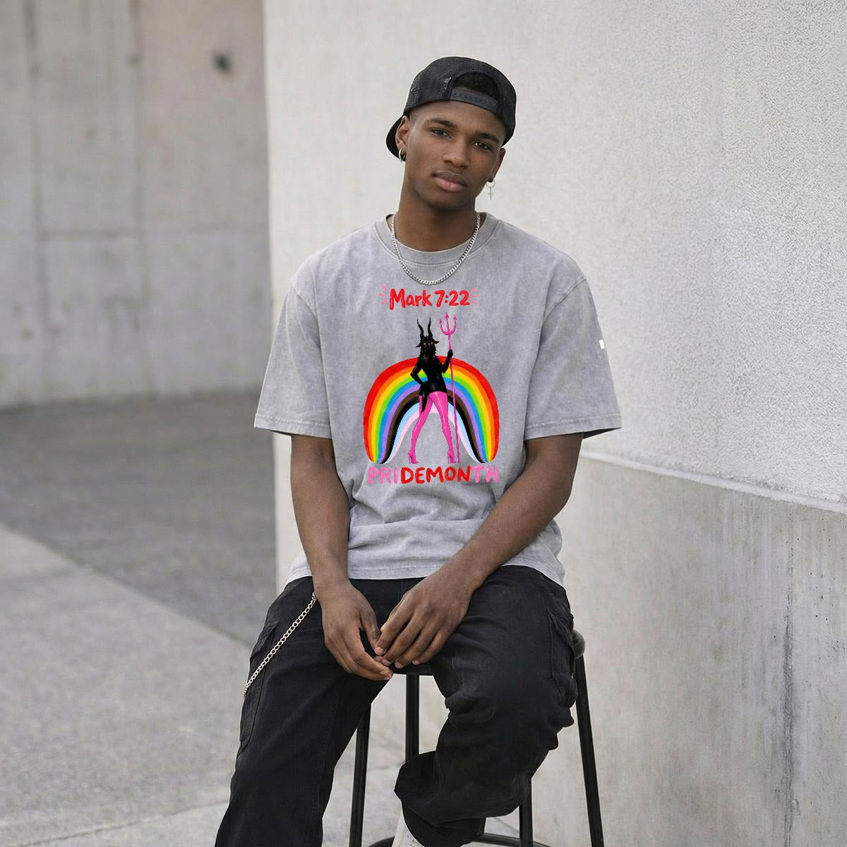 PRIDE Unisex Heavyweight Washed Drop Shoulder T-Shirt|250GSM DTG