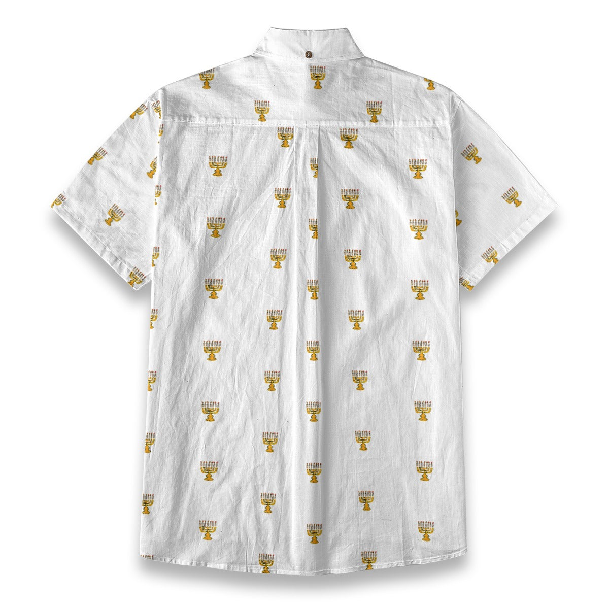 Menorah Men's Breathable White Bamboo Cotton Shirt
