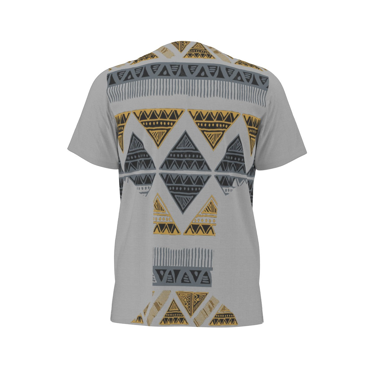 Grey All-Over Print  Men's African Dashiki Shirt