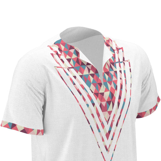 White Tribal Men's African Dashiki Shirt shirt - product image 1 in white