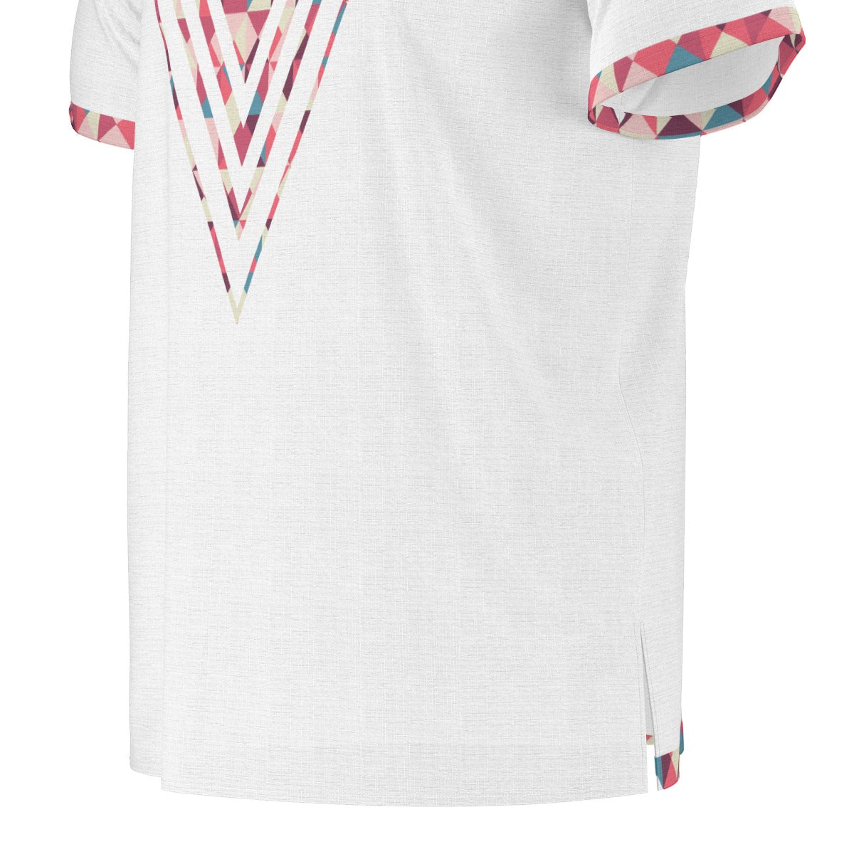 White Tribal All-Over Print  Men's African Dashiki Shirt