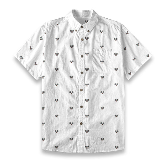 Maccabees Men's Breathable White Bamboo Cotton Shirt