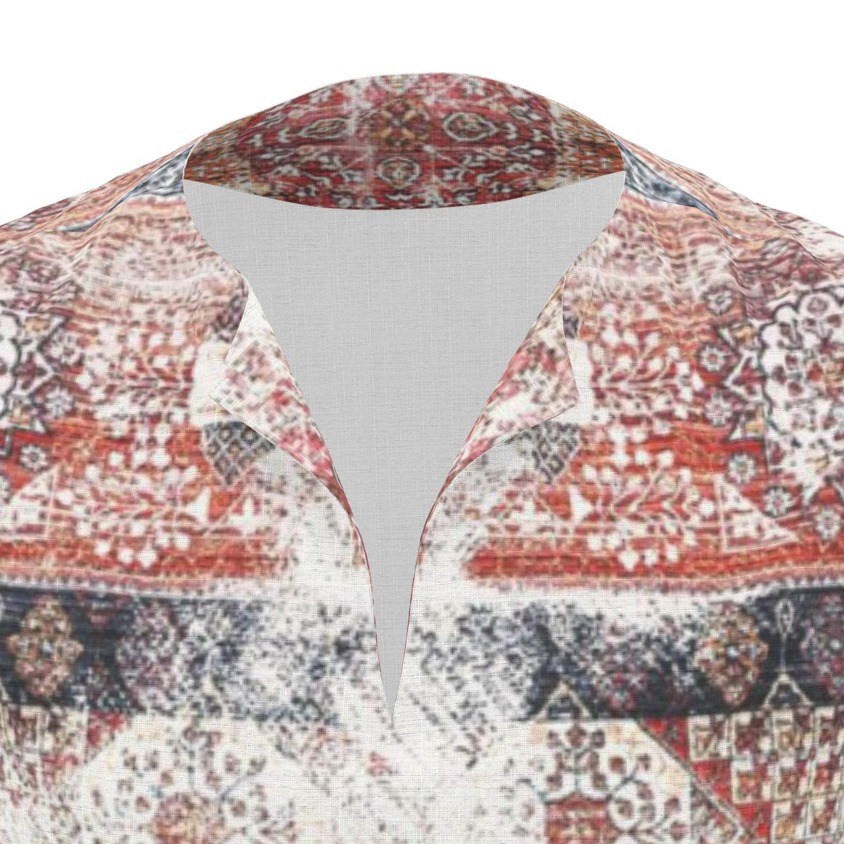Washed Red All-Over Print  Men's African Dashiki Shirt