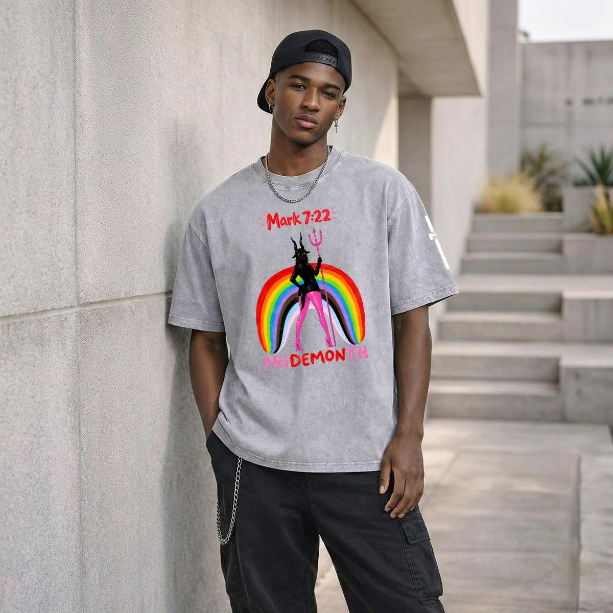 PRIDE Unisex Heavyweight Washed Drop Shoulder T-Shirt|250GSM DTG