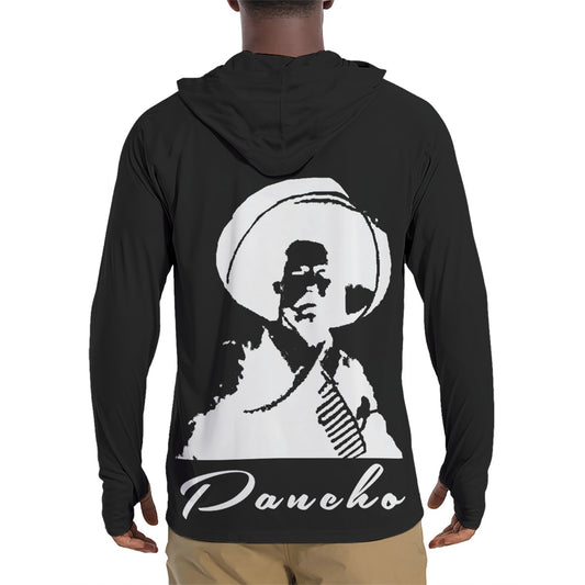 Pancho Black Men's & Women's Sunscreen  Sports Hoodie With Thumb Holes