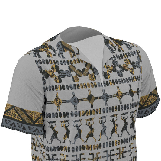 Grey Traditional Men's African Dashiki Shirt shirt - product image 1 in gray
