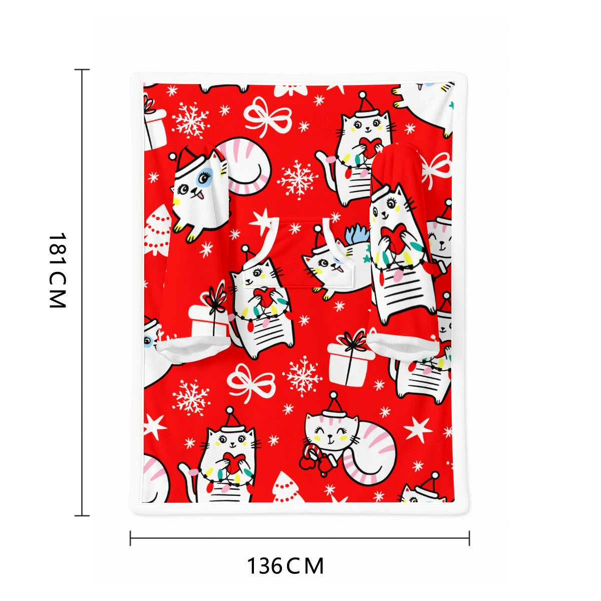 Kittens All-Over Print Cozy Wearable Blanket with Sleeves