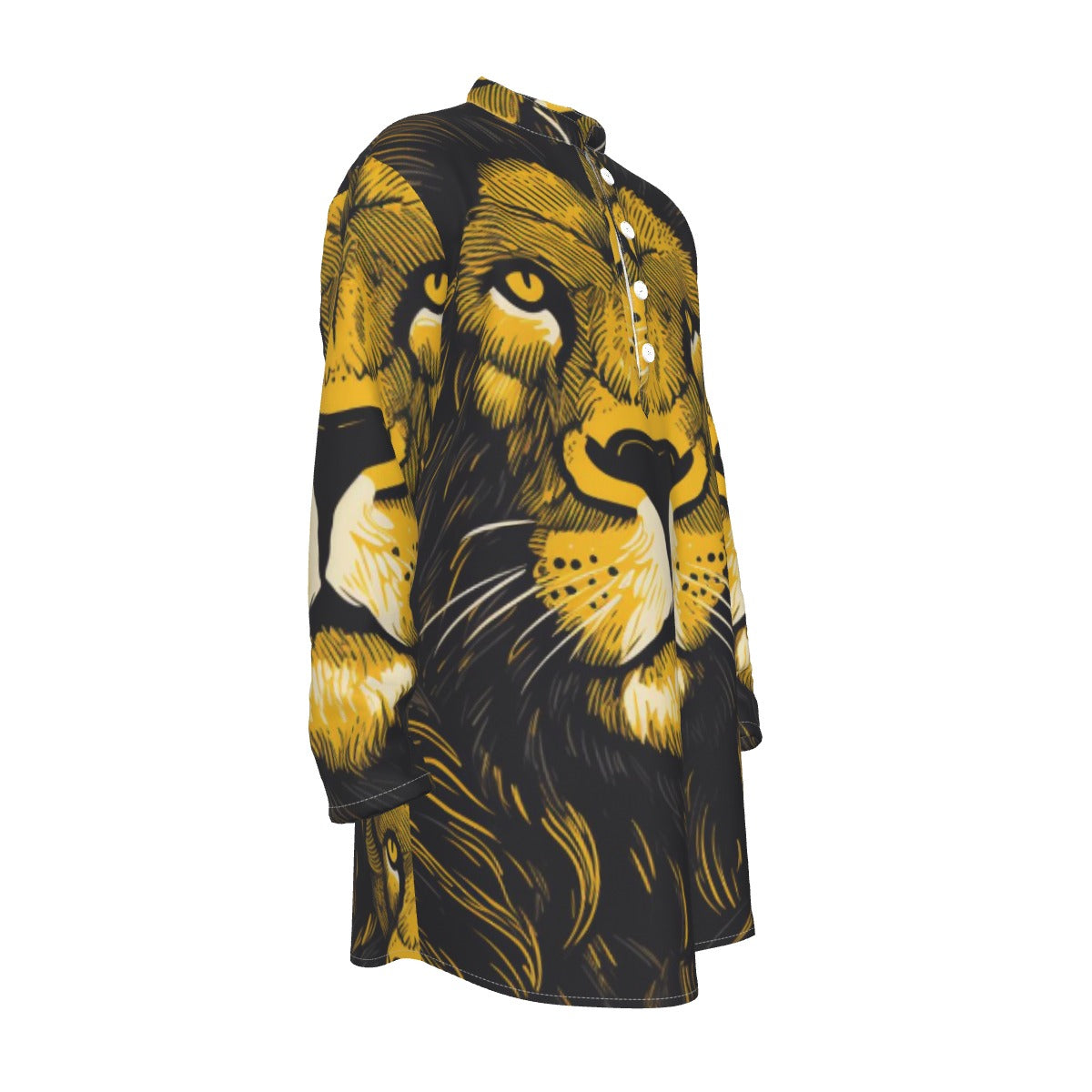 Judah All-Over Print Men's Stand-up Collar Long Shirt