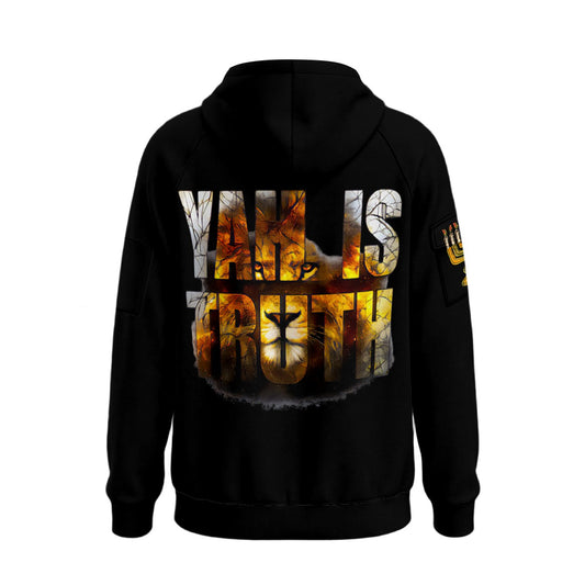 Truth All-Over Print Men’s Fleece Half-Zip Hoodie With Arm Pockets