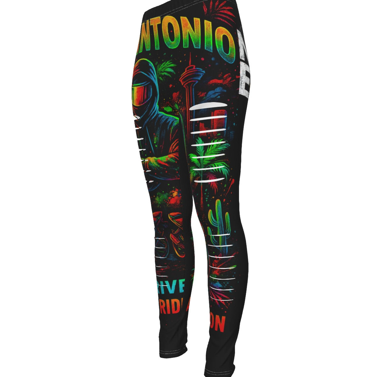 All-Over Print Women's Ripped Leggings
