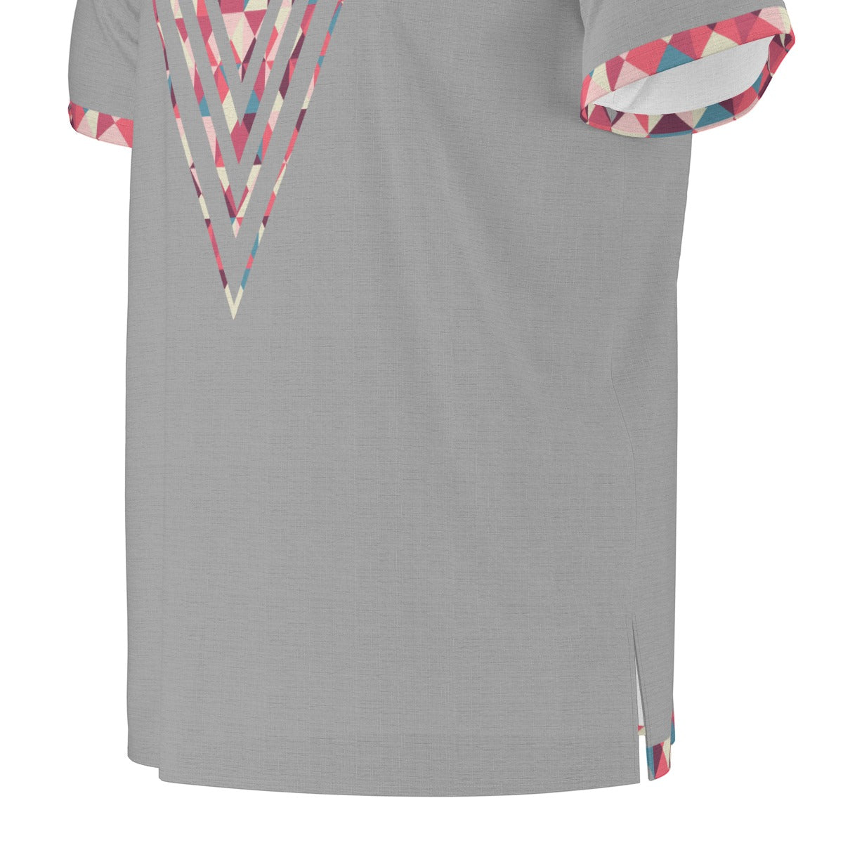 Grey Tribal All-Over Print  Men's African Dashiki Shirt