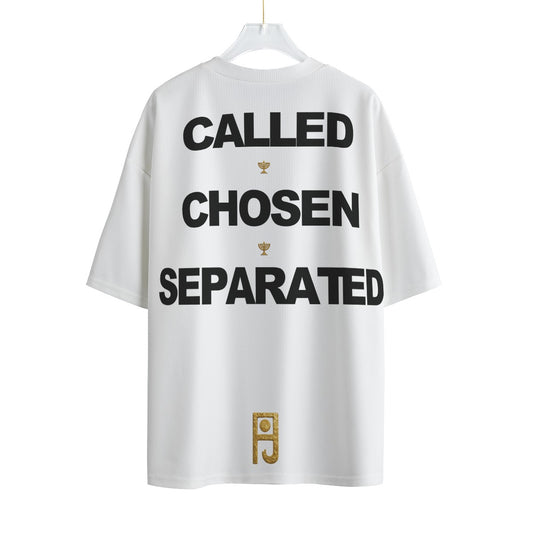 Chosen All-Over White Print Unisex Drop-shoulder T-shirt t-shirt - product image 1 in white