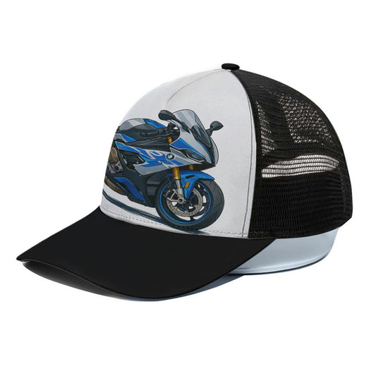 S1K-RR Inspired Trucker – Hat With Black Half-mesh snapback | Urban Streetwear Biker Apparel