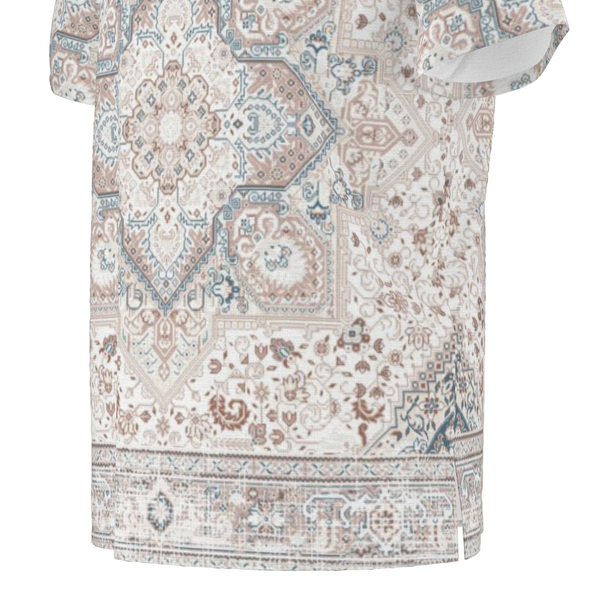 Light Grey Pattern All-Over Print  Men's African Dashiki Shirt
