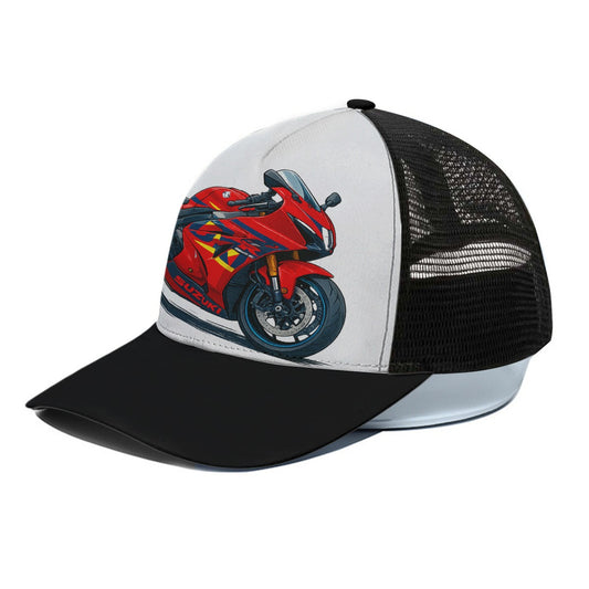 GSXR 1000 Inspired – Trucker Hat With Black Half-mesh snapback | Urban Streetwear Biker Apparel