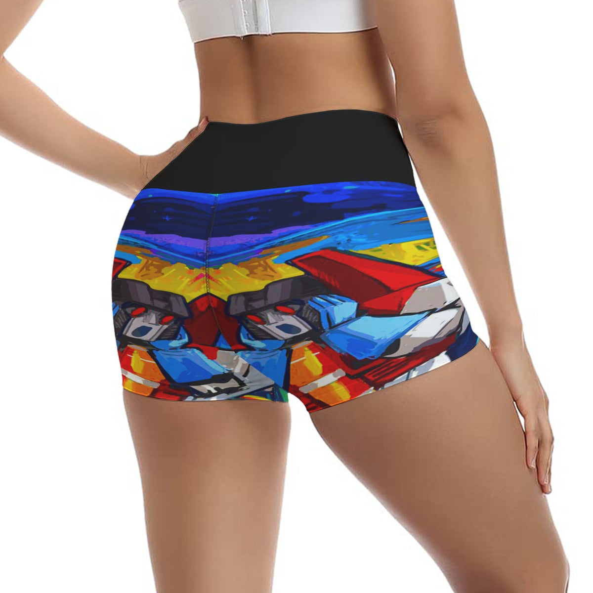 Star Screamer All-Over Print Women's Ultra-Short Yoga Shorts