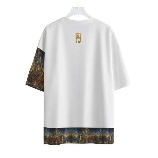 Unarmed 2.0 All-Over White Print Unisex Drop-shoulder T-shirt t-shirt - product image 2 in white alternate view