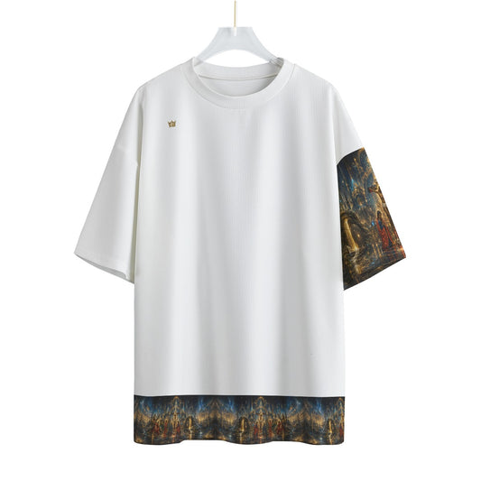 Unarmed 2.0 All-Over White Print Unisex Drop-shoulder T-shirt t-shirt - product image 1 in white