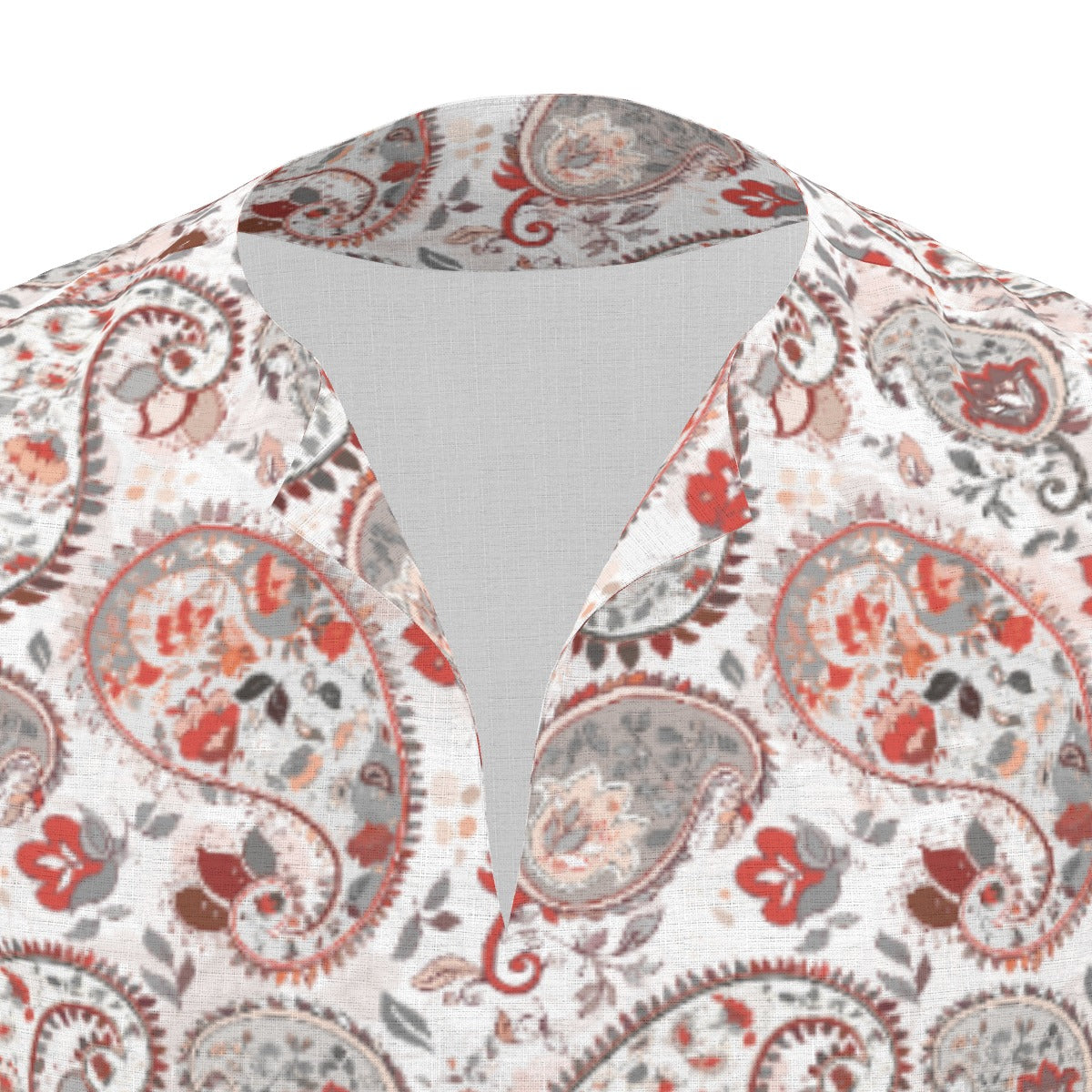 Paisley Red All-Over Print  Men's African Dashiki Shirt
