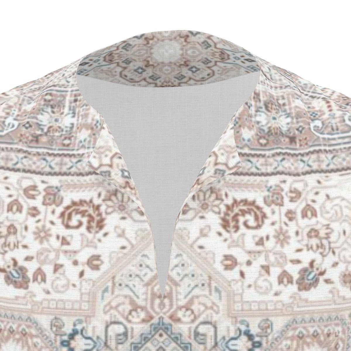 Light Grey Pattern All-Over Print  Men's African Dashiki Shirt