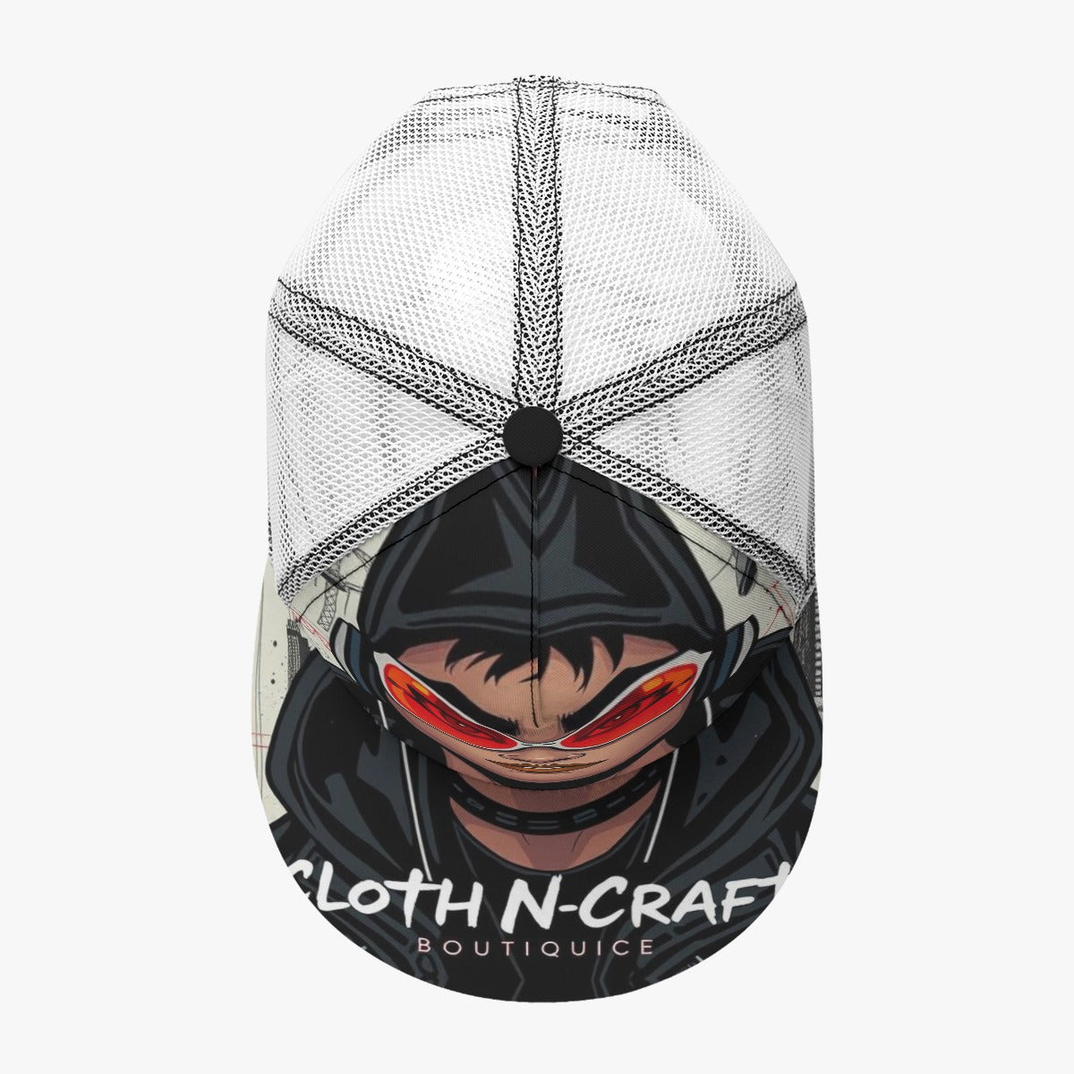 Sunset All-Over Print Black Buckle Flat-brimmed Mesh Cap With Box