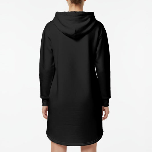Minimal Streetwear Hoodie Dress With Fleece