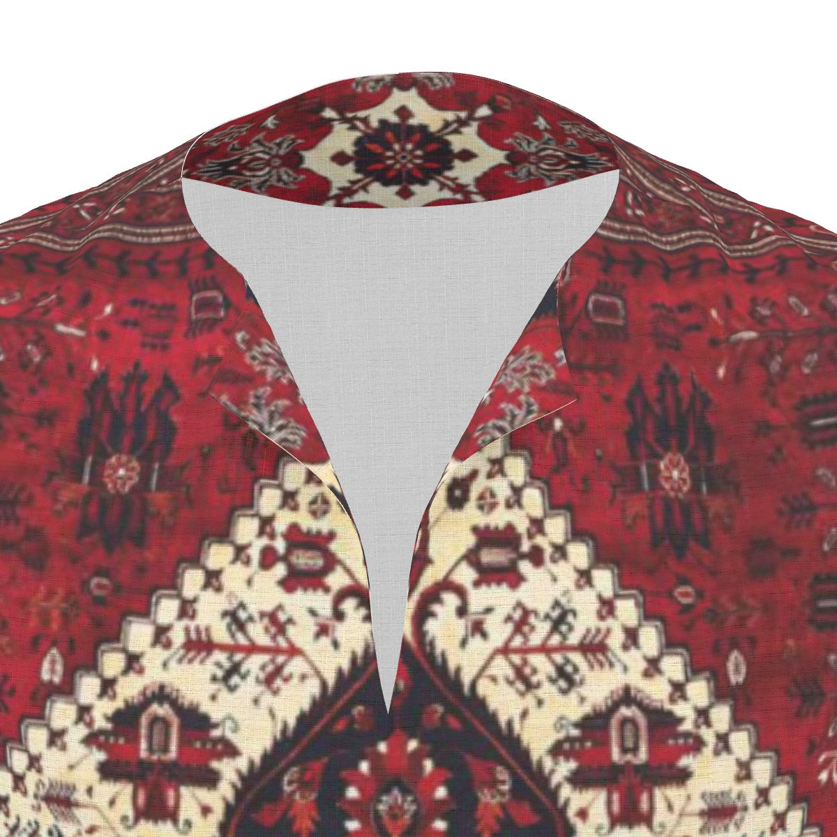 Crimson All-Over Print  Men's African Dashiki Shirt