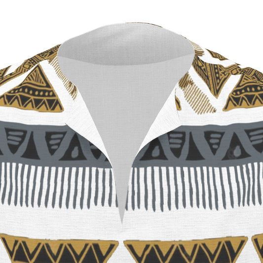 White Men's African Dashiki Shirt shirt - product image 2 in white alternate view