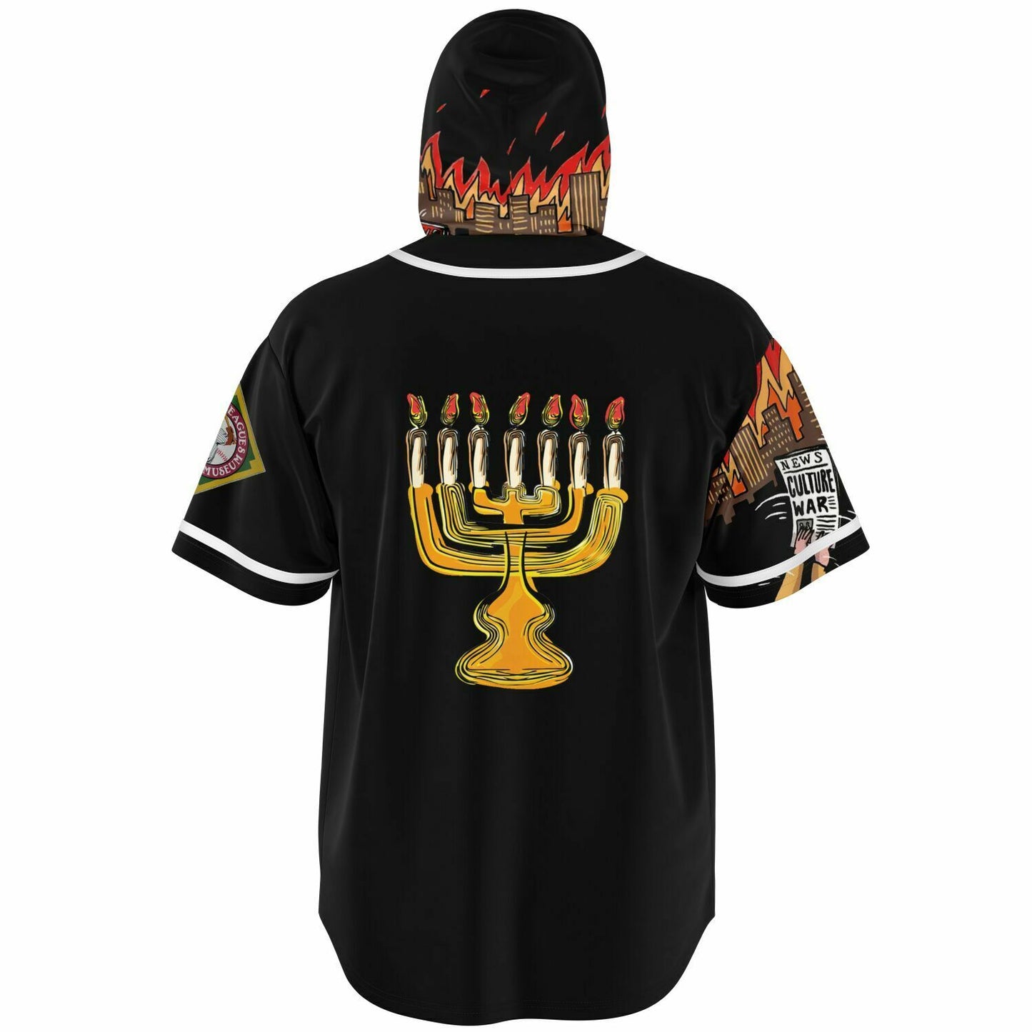 House Of Joseph Co News Flash Hooded Baseball Jersey Black