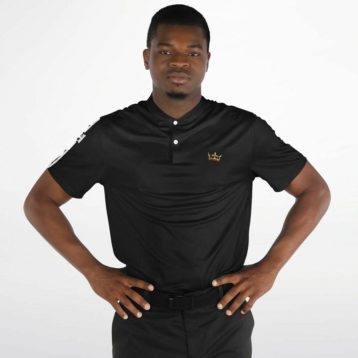 Black Blade Collar Polo Shirt