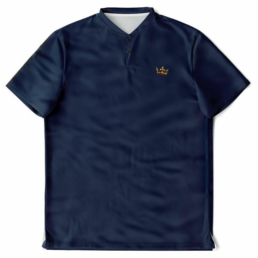 Navy Blade Collar Polo Shirt