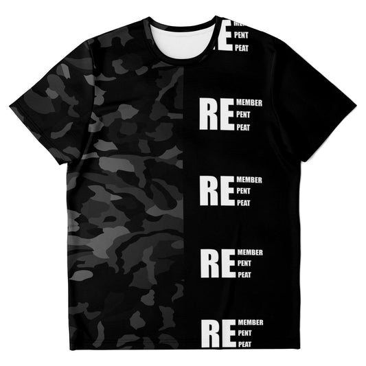 Remember Repent Repeat Boot Camp Stomperz Black Tshirt
